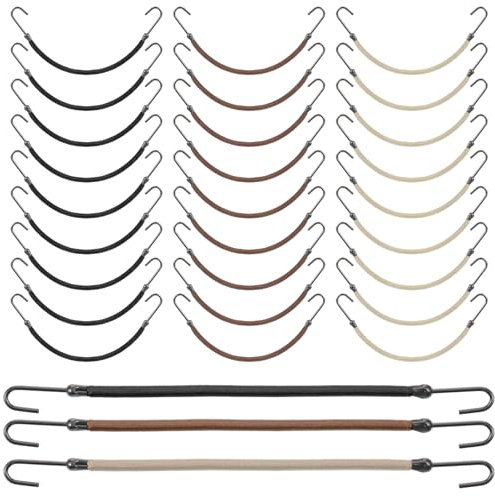 cobee 30 Pcs Bungee Hair Ties, Styling Ponytail Holder Hooks Cord Hairs Rubber Bands, Hook Hair Ties Wrap Around For Women Girls