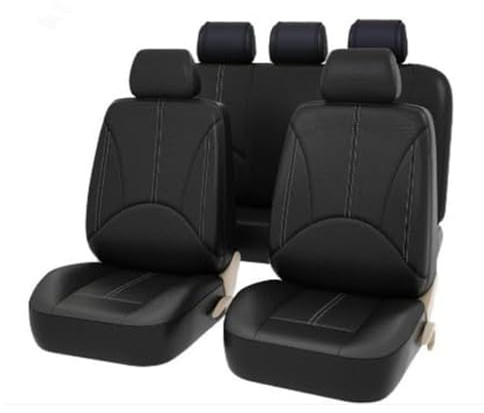 Auto Sitzbezüge für Skoda Fabia Combi Scout NJ/Fabia Estate NJ/Fabia/Enyaq iV 80, 5 Sitzer Schonbezüge Sitzschoner Vorne Hinten Wasserdicht Sitzauflage Sitzschoner Accessories,A-Black
