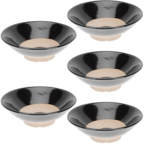 Artibetter Conjunto de 5 Cuencos de Barro Artesanal Vintage para Condimentos y Salsas, Tazones Prácticos de Cerámica para Familias y Restaurantes Chinos