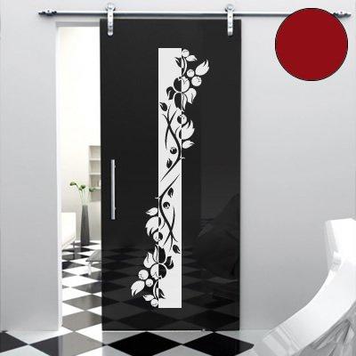 A443 Tür-/Wandtattoo Blumen Banner 160cm x 48cm dunkelrot (erh. in 40 Farben und 7 Größen)