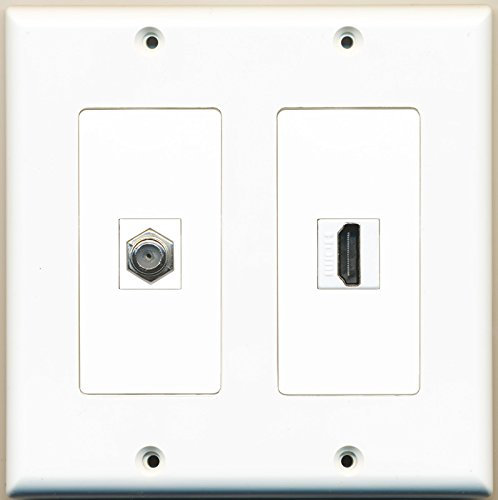 Riteav – 1 porte HDMI 1 cavo coassiale TV tipo F – Dual Gang Wall Plate
