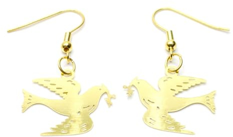 Miniblings Friedenstaube Ohrringe Taube Tauben Peace golden vergoldet | In Berlin von Hand montierter Ohrschmuck, mit Weihnachten und Xmas