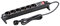 Allocacoc 47530 Regleta de 6 enchufes con Interruptor, 1,4 m, Negro