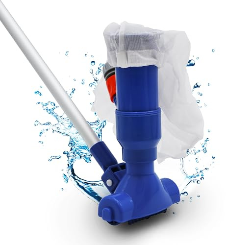 HAFIX Pool-Bodensaugbürste 78 Borsten, Auffangsack, 135 cm Teleskopstange | Stromloses Venturi-Set mit 78 Borsten, Auffangsack und 135-cm-Stange für Pool, Teich, Whirlpool und Spa.