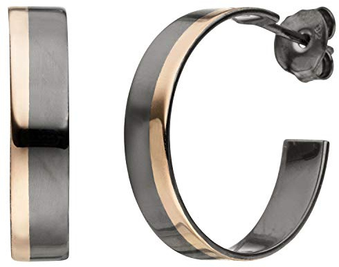 Jobo Damen-Creolen aus 925 Sterling Silber Bicolor vergoldet