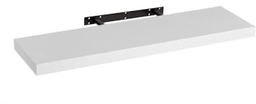 LOLAhome - Estante de Pared Flotante de Madera MDF Blanco Decorativo,Balda de Pared,De 80x23,5 cm para Salón, Cocina, Oficina, Dormitorio,Resistente