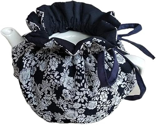 Teewärmer aus Baumwolle, Vintage-Stil, dekorativ, staubdicht, mit Isolierkissen, um Tee warm zu halten, Küche, Heimdekoration, für Mutter, Ehefrau, Freunde,Navy