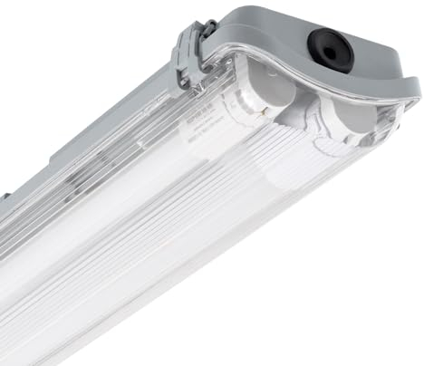 LEDKIA LIGHTING - Plafoniera Stagna Slim 150cm per 2 Tubi LED (NO inclusi) | IP65 | Interno/Esterno | Connessione Unilaterale | PC Durevole, Policarbonato