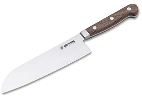 Böker Manufaktur Solingen Manufaktur Heritage Santoku Messer Walnussholz/Edelstahl Braun-Silber, Klingenlänge: 17,80cm, 130905