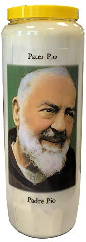 Padre Pio Candela di preghiera a vasetto Novena 18 x 7 cm 100% Vegetale Combustione 9 giorni - 216 ore