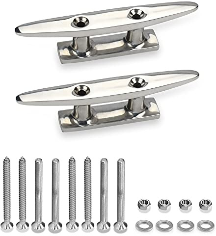 BB Hapeayou Boat Dock Cleats Stainless Steel Hooks with Screws for Tie Down Towels (4 inch)