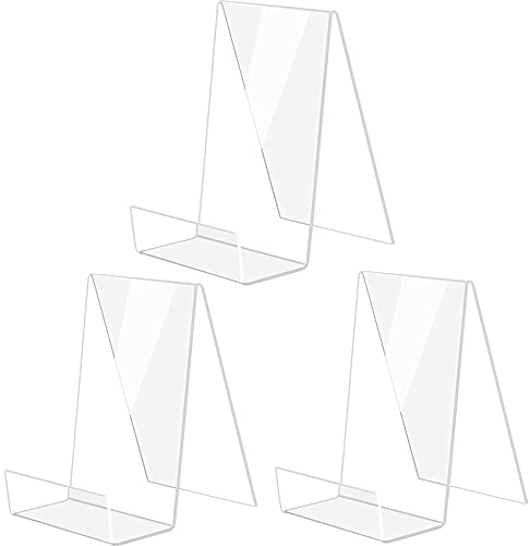 Espositore Libri, 3 Pezzi Plexiglass, Leggio Acrilico, Supporto Trasparente in Plastica per Cucina, Ristorante, Libreria, Bar, Poster, Menù