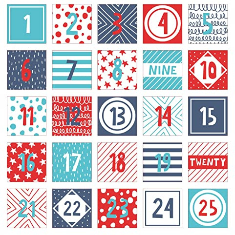 Adventszahlen Aufkleber Zahlen - Sticker - Adventskalender selber basteln. Weihnachten Zeit (Set 3)