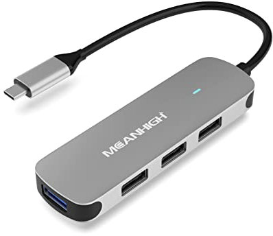 Hub USB C MEANHIGH 4 Porte Hub USB 3.0 per Laptop USB 2.0 Port Expander Multi Splitter per Computer Tipo C Dongle per MacBook Mac Air iPad PC Flash Drive Mobile HDD