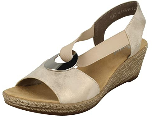 Rieker 624h6-60 Chepstow Bas Coin Confortable Sandales Mode En Beige 39 Beige
