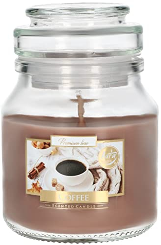 KOTARBAU® Candela profumata in un bicchiere con coperchio caffè, idea regalo, aromaterapia, candele decorative, durata fino a 28 ore