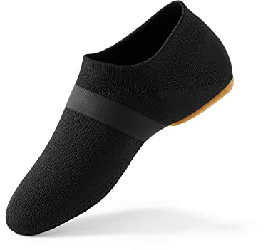 SANGEESON Jazz Shoe Slip-on for Women and Men's Dance Shoes, Black 8