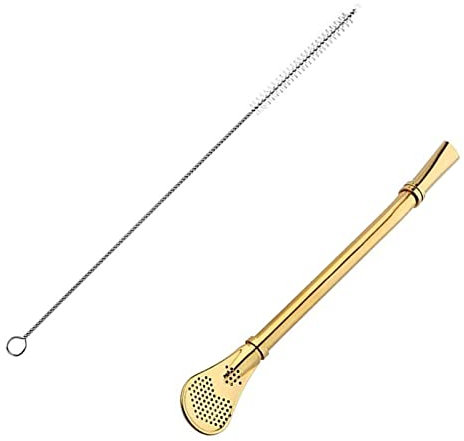 TrinkhalmlöFfel Edelstahl Trinkhalme LöFfel Wiederverwendbare StrohhalmlöFfel Mate-Trinkhalm Mit Kopffilter 4 StüCk