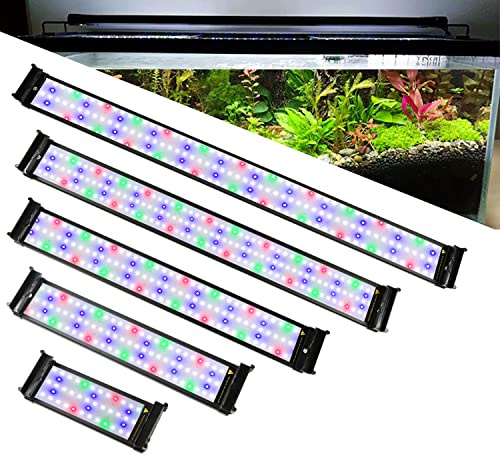 Izrielar Illuminazione LED per Acquario 18W, Lampada LED RGB per Acquario con Timer, Regolabile, Illuminazione per Acquario, Luce LED per Acquario con Supporto Regolabile per Acquario da 45cm-70cm