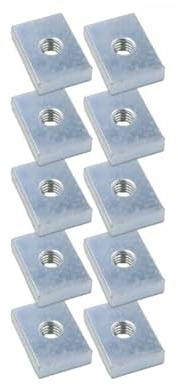 Nutenstein | Gewindeplatte 22x15x5 mm M6 Gewinde mittig | Stahl St37K galvanisch verzinkt (10 Stück)