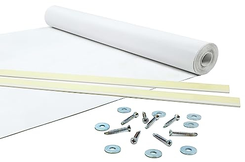 Giuri Tessuti - Fasce in PVC Pieno per Copertura ad Onda di Gazebo e Pergola - Telo ombreggiante ignifugo (Bianco, 50x650cm)