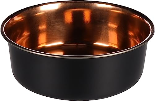 Flamingo Fress- & Trinknapf Ezra – Rund, Schwarz/Kupfer, 1,8 L | Stilvoller & Rutschfester Napf für Hunde & Katzen!