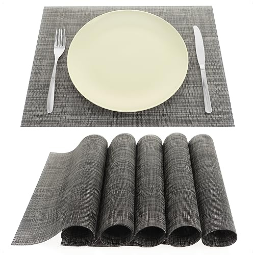 com-four® 6X Platzmatte, Tischset für 6 Personen, pflegeleichtes Platzset | abwischbare Platzdeckchen aus Kunststoff
