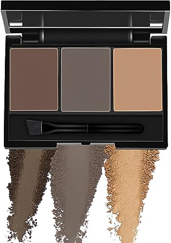 Eyebrow Shaping Kit With Powder Palette - Brow Definer and Filler in Dark Brown and Light Brown - Set Includes Brush and Mirror