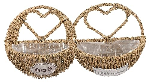 OSALADI 2stücke Hängekorb Aus Webstoff Kleiner Hängekorb Für Pflanzen Wandhängekorb Hängeaufbewahrungskorb Wandkörbe Zur Organisation Wandkorbaufbewahrung Für Büro Wohnzimmer Salon Garten