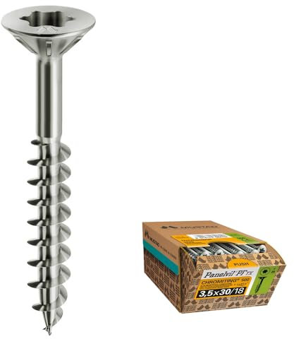 Evotrade Panelvit TX-Holzschrauben ohne Vorbohrung, geschmiert, korrosionsbeständig, inklusive 1 Bit pro Packung mit Teilgewinde