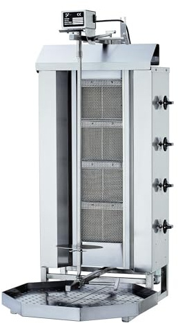 Barbecue kebab / gyrosgrill 4 brûleurs avec moteur supérieur (gaz naturel)