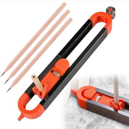 BAAQII Règle de traçage de profil avec serrure, outil de traçage de formes irrégulières, duplicateur de mesure des bords du bois, outil de marquage de profil pour sol, moquette, carrelage