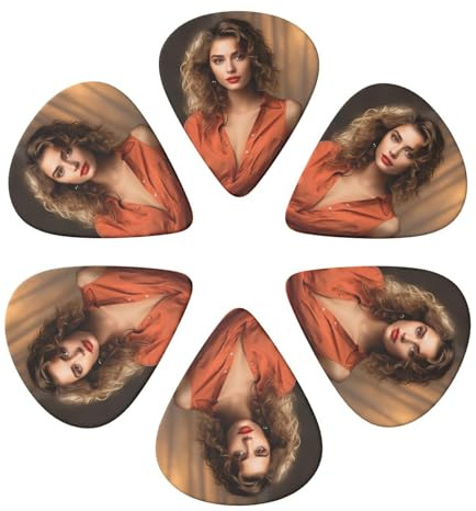 6er Set Personalisierte Gitarrenplektren - Drei Stärken (0.46/0.71/0.96mm) Zelluloid, für Akustikgitarre, E-Gitarre, Bass & Ukulele (0.71mm)