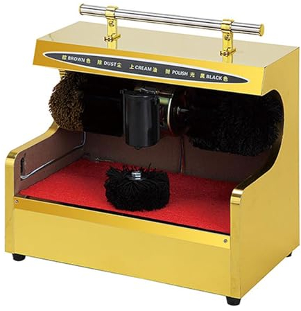 Miuxe Kit Macchina Lustrascarpe - Lucidatrice per Scarpe a Induzione Completamente Automatica, Lustrascarpe Automatica Elettrica Commerciale Pubblica in Acciaio Inossidabile