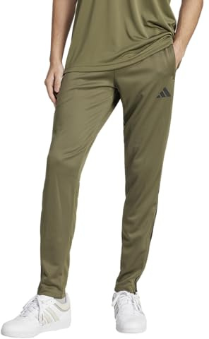 Adidas Mens Sereno Cut 3-Stripes Regular Slim Tapered Sportswear Pants, Olive Strata/Black, Small