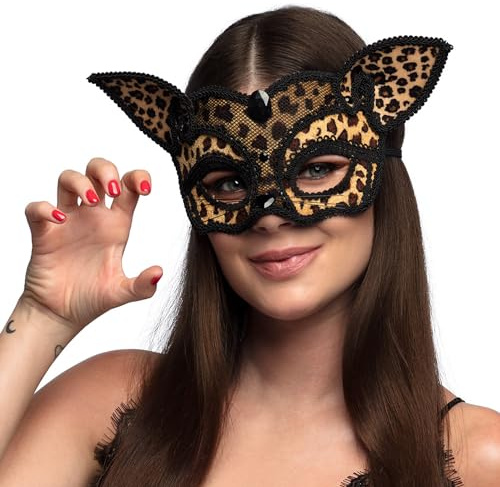 Boland - Maske Leopard, Kostüm Zubehör | Tiermaske für Karneval, Halloween und Mottoparty, Kater, Wildkatze