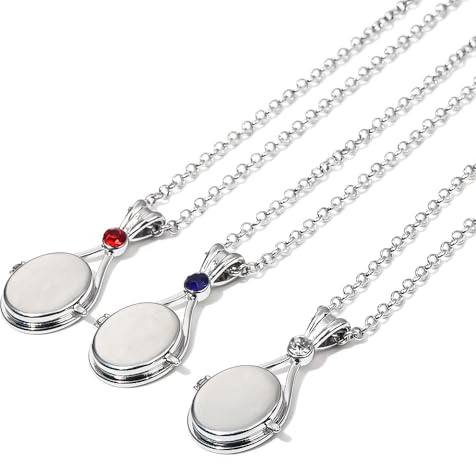 Meerjungfrau Medaillon Halskette Silber Edelstahl H2O Medaillon Meerjungfrauen Anhänger Schmuck Halsketten 3pcs Set Geschenk Für Frauen Mädchen