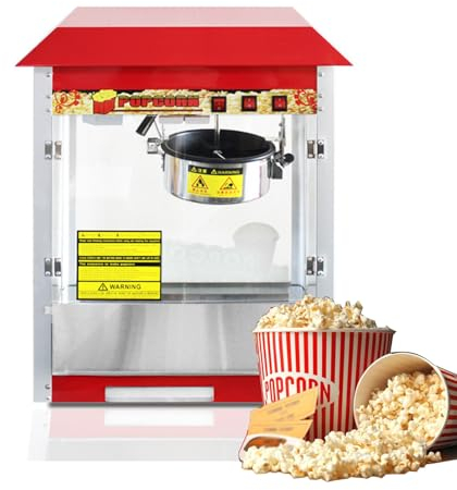 JJENXYYDS Máquina para Hacer Palomitas de Maíz,Máquina Profesional de Palomitas de maíz con Olla de Teflón Fabricante Cocina Profesional Calentamiento Comercial Doméstico Cine 1400 W