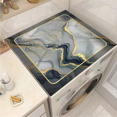 Highdi Housse de Protection pour Machine à Laver Top, Motif en Marbre Coussin de Machine à Laver Antidérapant Housse de Machine à Laver pour Machine à Laver Ou Sèche-Linge (I,40 * 40cm)
