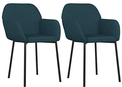 HETFTJN Sessel Schlafzimmer Armlehnstuhl Esszimmer Küchenstühle Modern Dining Chairs - Esszimmerstühle 2 STK. Blau Samt für Konferenzraum Speisesaal Küche Büro