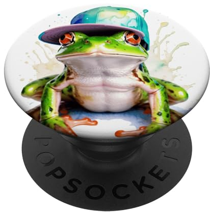 Frosch Snapback Cap Bunt Lustig Tier Aufdruck Design Print PopSockets mit austauschbarem PopGrip