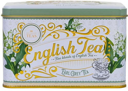 New English Teas Lily of the Valley Tea Tin with 40 Earl Grey Teabags