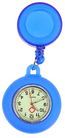 SOIMISS Retraktierbare Schwesternuhr Mit Clip Leichte Analoguhr Aus Kunststoff Und Quarz Praktische Pulsuhr Für Pflegepersonal Accurate Taschenuhr Für Ärzte Und Krankenschwestern Einfach z