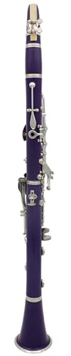 Clarinetto in ABS a 17 Tasti con Cinturino Imbottito B Clarinetto Soprano Piatto Kit di Accessori per Strumenti Musicali per Orchestra di Fiati Utilizzato per Musicisti (Purple)