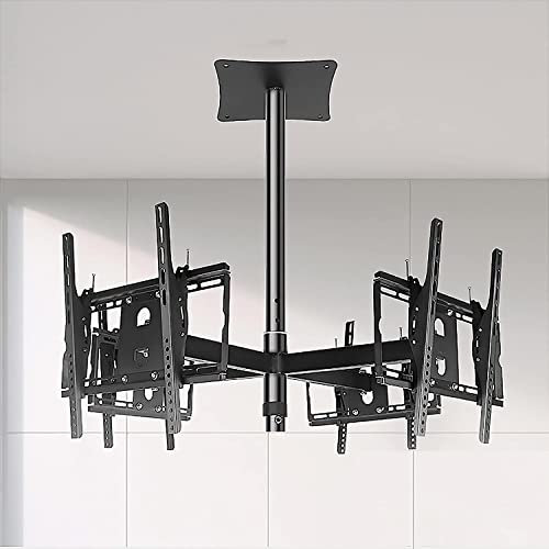 DLAZUM Support TV Universel Multifonction à Quatre côtés, Support de Montage de Plafond pour téléviseur, inclinable et Rotatif, Convient à la Plupart des écrans Plats LCD et téléviseurs incurvés de