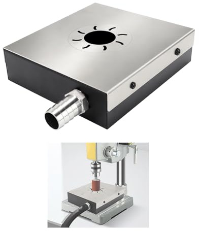 scottchen PRO Tischbohrmaschine, quadratisch, Staubabsaugung, 19,8 x 16,5 cm, Metall, Bohrmaschine, Staubsammler für Holzbearbeitung