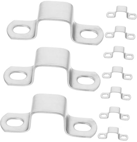 Tofficu 10pièces Colliers de Serrage pour Tubes Carrés Forme de U pour Poteaux de Clôture ou Terrasse Acier Inoxydable