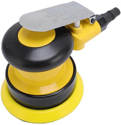 Oreilet Lijadora orbital neumática aleatoria de 4 pulgadas, herramienta lijado palma neumática 10 000RPM, pulidora manual para carpintería, trabajos carrocería barcos