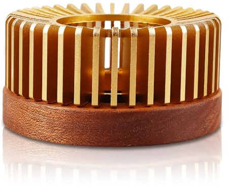 Stövchen für Teekanne, Stövchen aus Aluminium und Holz, Teekannenwärmer, Teewärmer, Kaffeewärmer, Teelicht, Teawarmer,Teekocher Stövchen für Home Cafe Teemilch(EIN Roségoldes)
