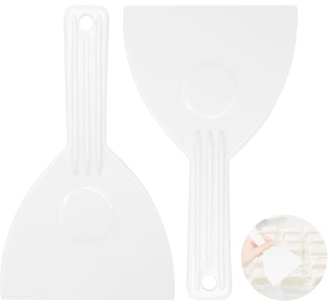 Teigspachtel Pizza Spachtel Teigschaber Flexibler Pizzaspachtel – Pizzaspachtel für Pizzateig, Spachtel Küche mit Aufhängeloch, Pizza Schaber & Teigschneider, Pizzaspachtel (2 Stk, Weiß)